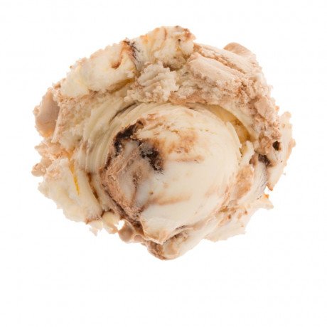 image of Moose Transactions made with vanilla ice cream, peanut butter cups, chocolate swirl