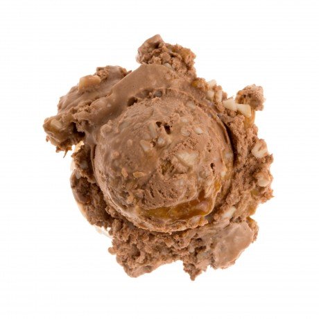 image of Golden Wallet made with chocolate ice cream, golden caramel swirl, white chips